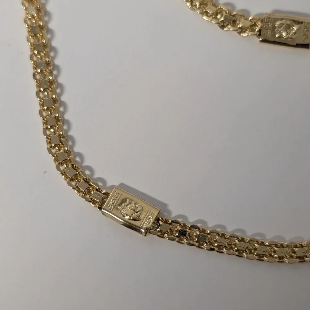 18K Italy Gold Plated Chain Necklace and Bracelet Set 750 ITALY